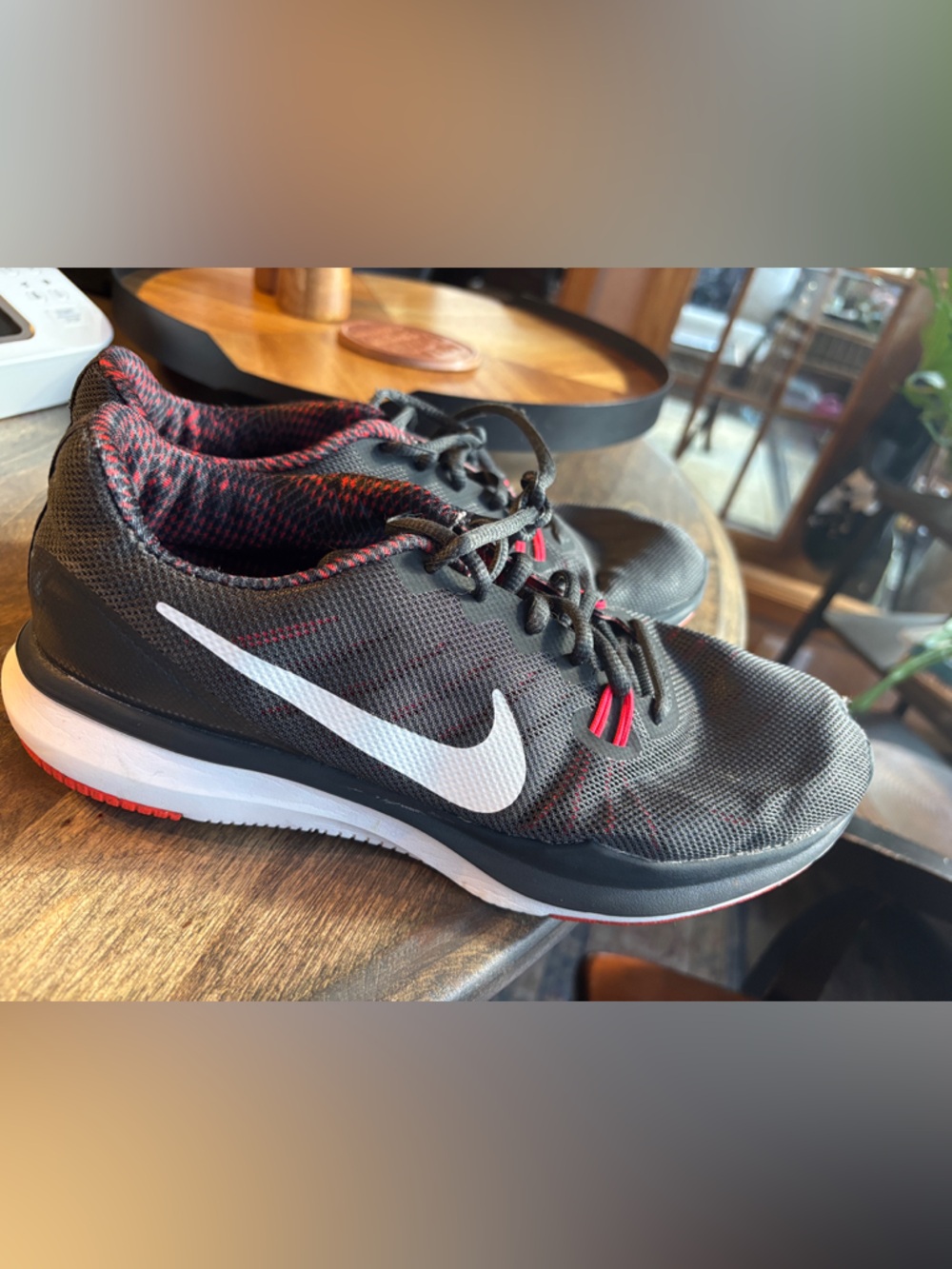 Nike Black and hot pink Trainers with White Swoosh
